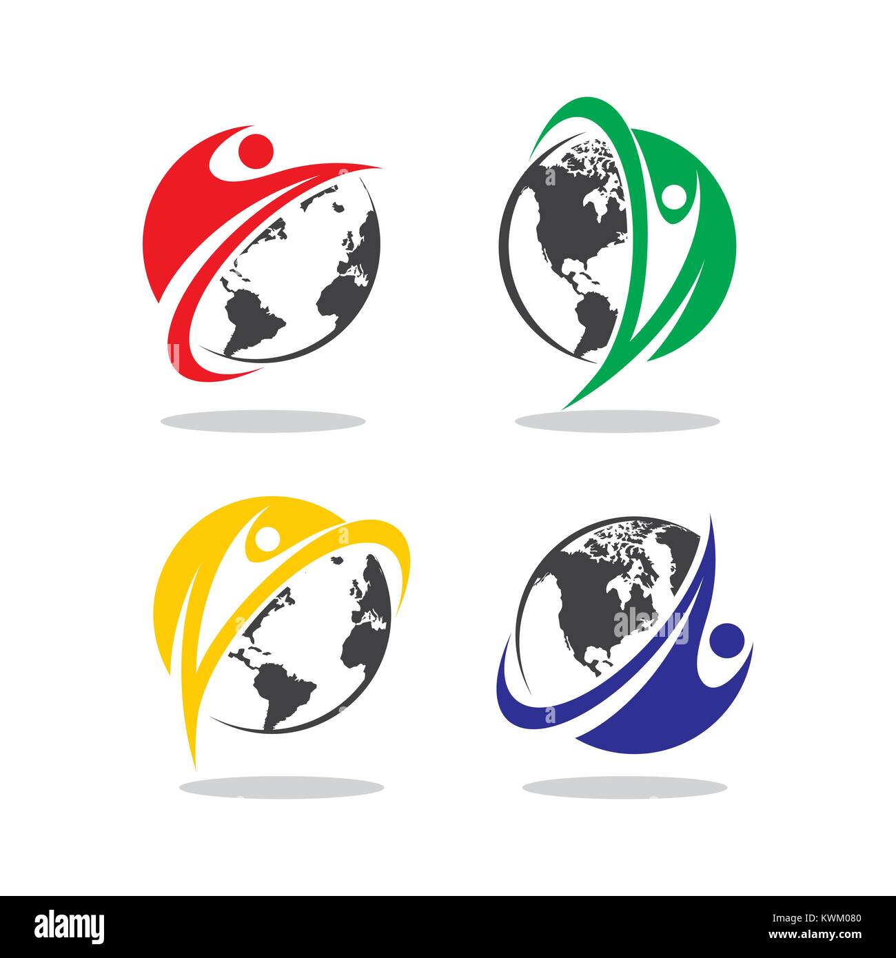 L'homme et vecteur planète logo Vector Illustration de Vecteur