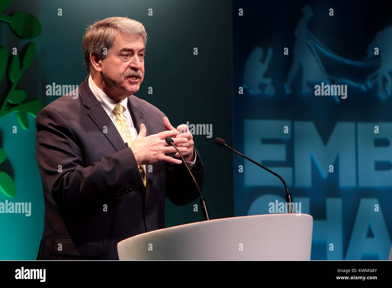 Oxford, UK. 4 janvier, 2018. Ted McKinney, Sous-secrétaire pour le commerce et les affaires agricoles au ministère de l'Agriculture des États-Unis s'exprimant lors de la Conférence de l'Agriculture d'Oxford Photo Credit : Ric Mellis/Alamy Live News Banque D'Images