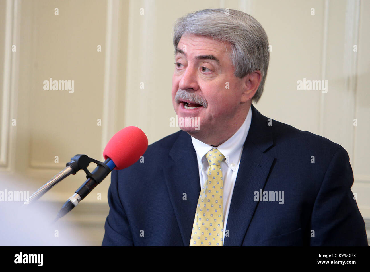 Oxford, UK. 4 janvier, 2018. Ted McKinney, Sous-secrétaire pour le commerce et les affaires agricoles au ministère de l'Agriculture des États-Unis au cours de la conférence de presse après son discours à la Conférence de l'agriculture Photo Credit : Ric Mellis/Alamy Live News Banque D'Images