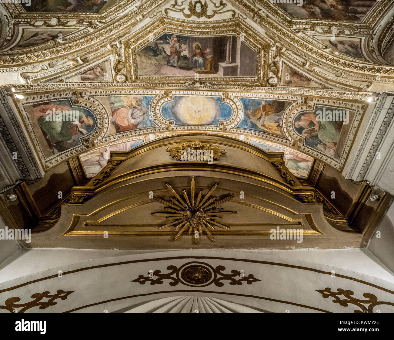La Cripta. La crypte de la cathédrale. L'ensemble monumental de saint André à Amalfi, Italie. Banque D'Images