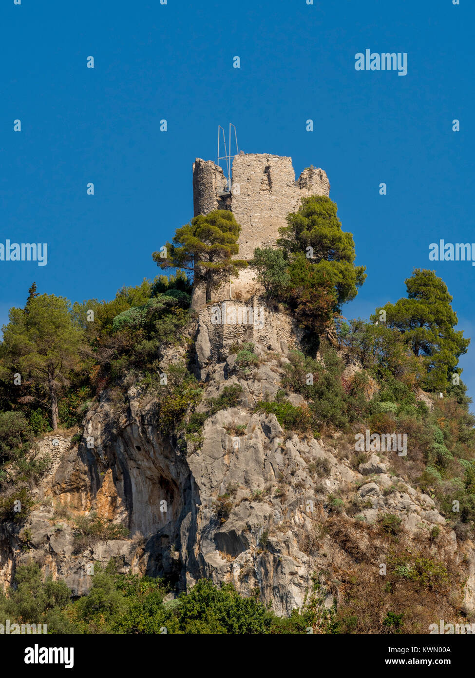 Ziro Tower - partie de la système de défense côtière, Amalfi, Italie. Banque D'Images