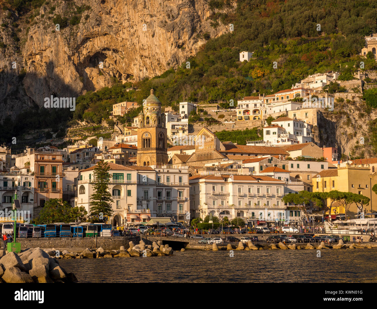 La baie d'Amalfi, Italie. Banque D'Images