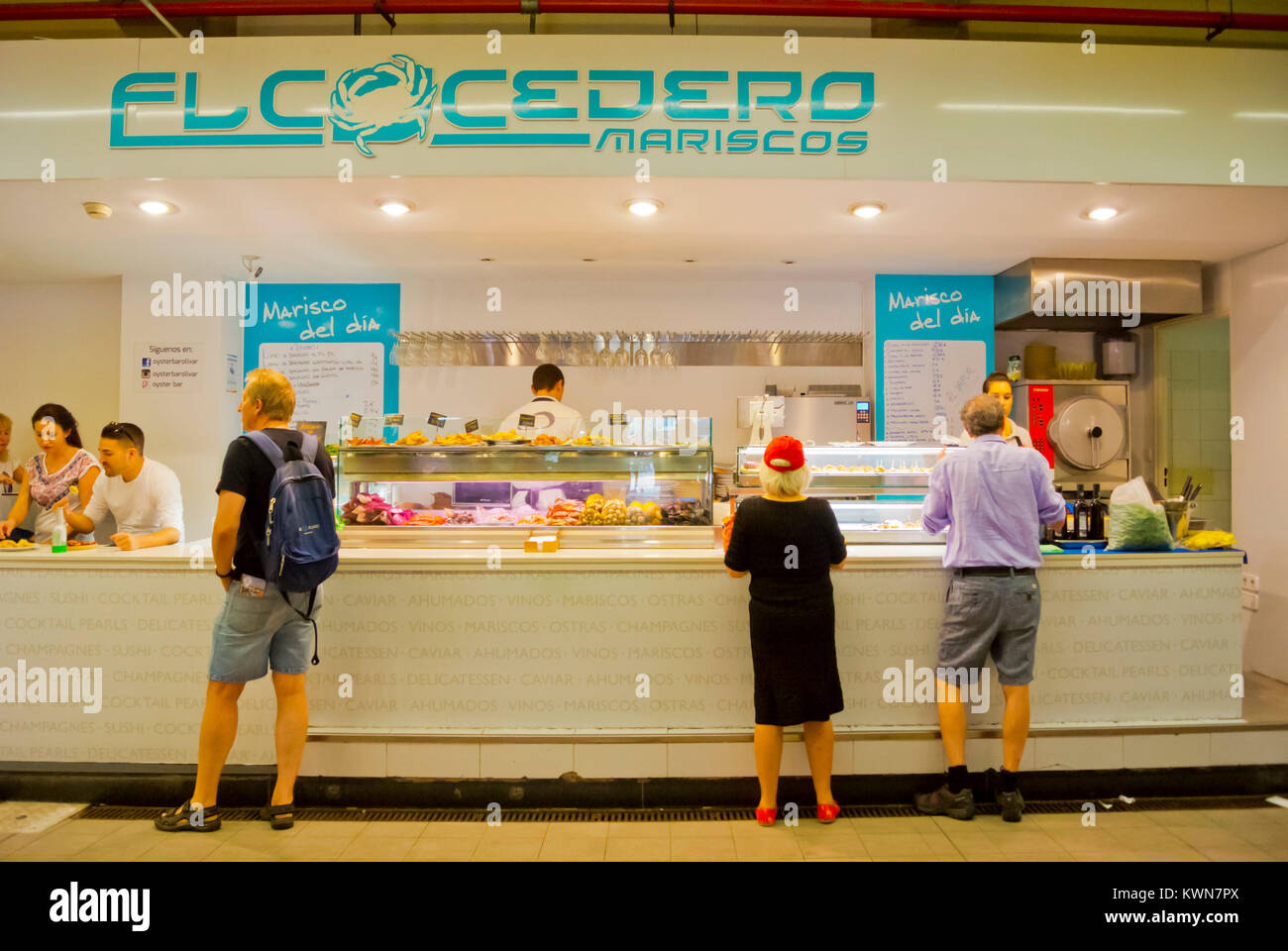 Café du marché, Mercat de l'Olivar, Palma, Majorque, îles Baléares, Espagne Banque D'Images