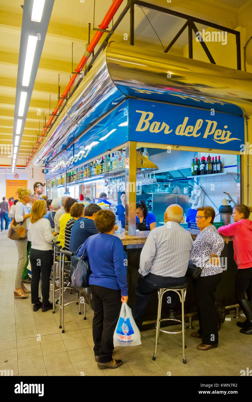 Café du marché, Mercat de l'Olivar, Palma, Majorque, îles Baléares, Espagne Banque D'Images