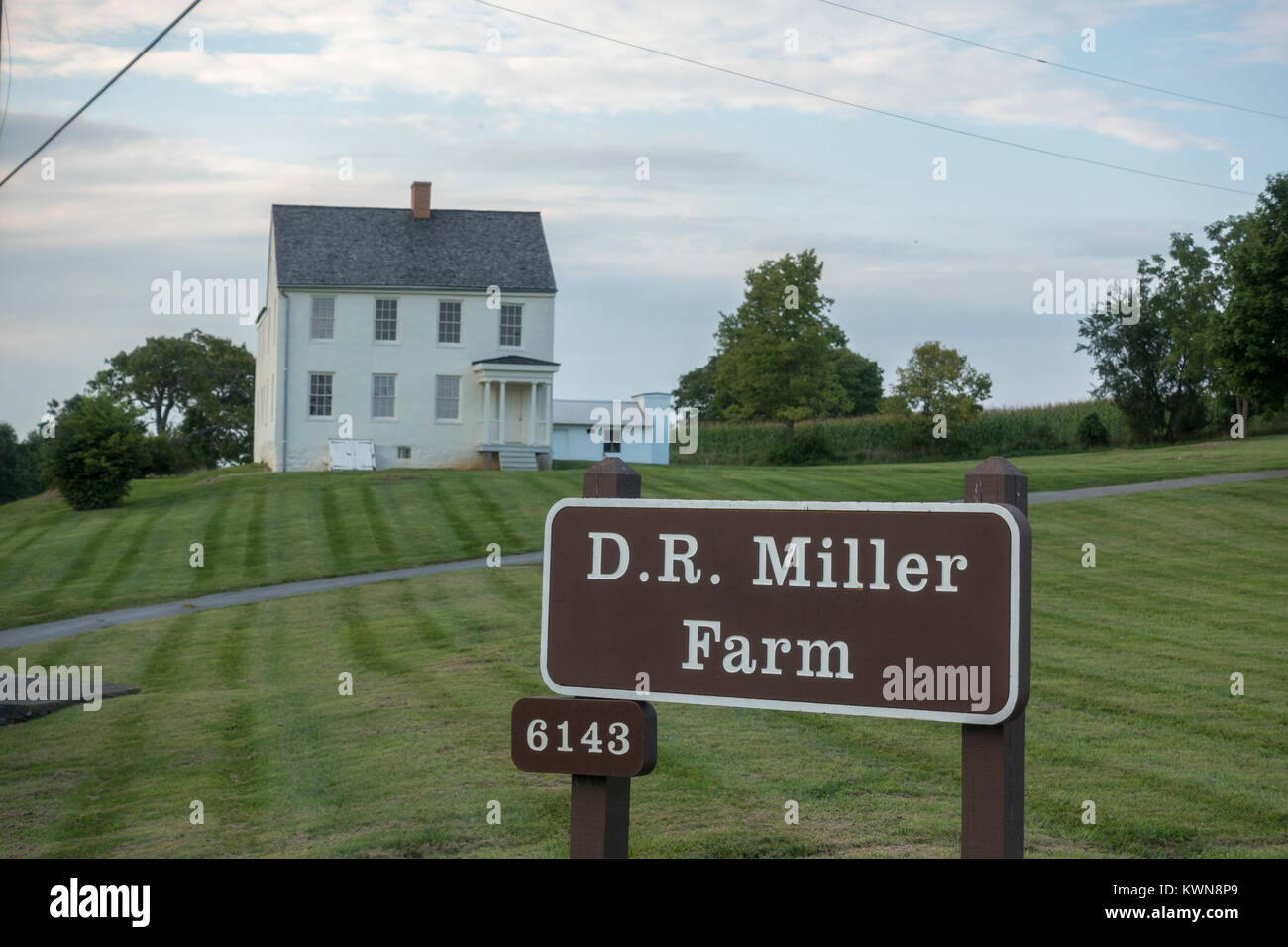 Le D.R. Miller Farm Homestead, champ de bataille National d'Antietam, Maryland, United States. Banque D'Images