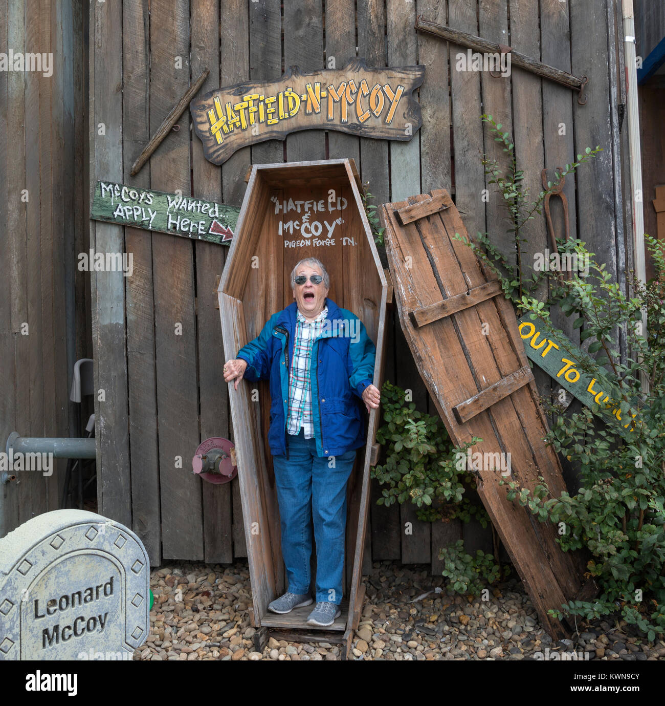 Pigeon Forge, Tennessee. Hatfield et Mccoy Dinner querelle. Banque D'Images