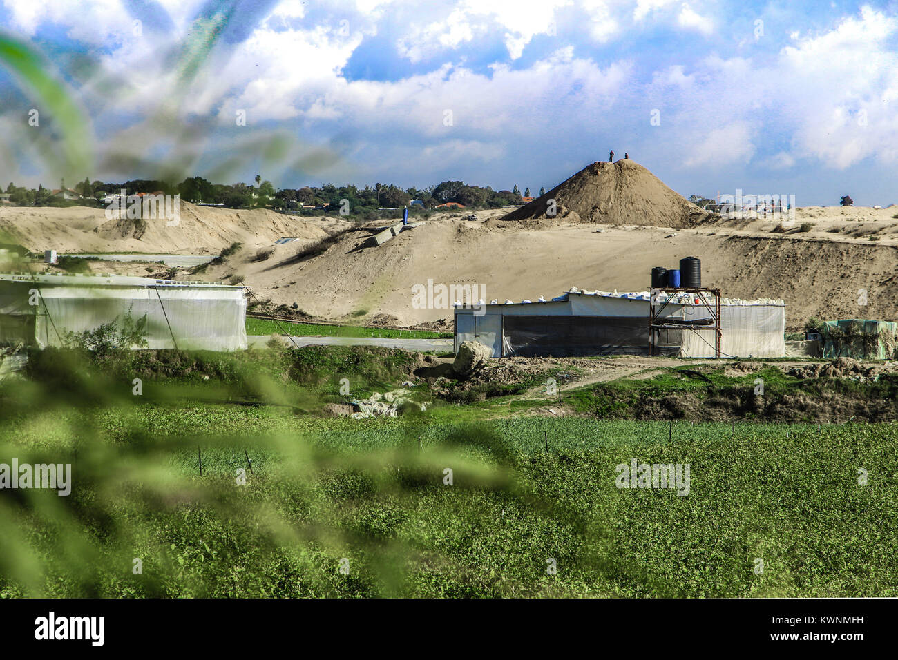 Une photo montrant la nature sur la frontière entre Israël et Gaza Banque D'Images