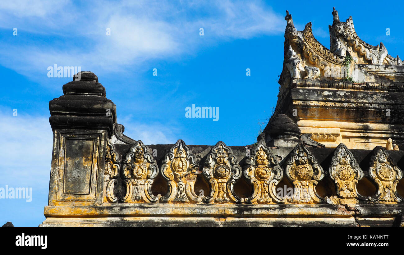 Monastère de Maha Aung Mye Bonzan Innwa en Myanmar. Inwa était la capitale de la Birmanie. Banque D'Images