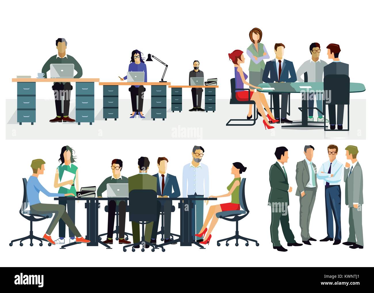 Réunion d'affaires et de consultation Illustration de Vecteur