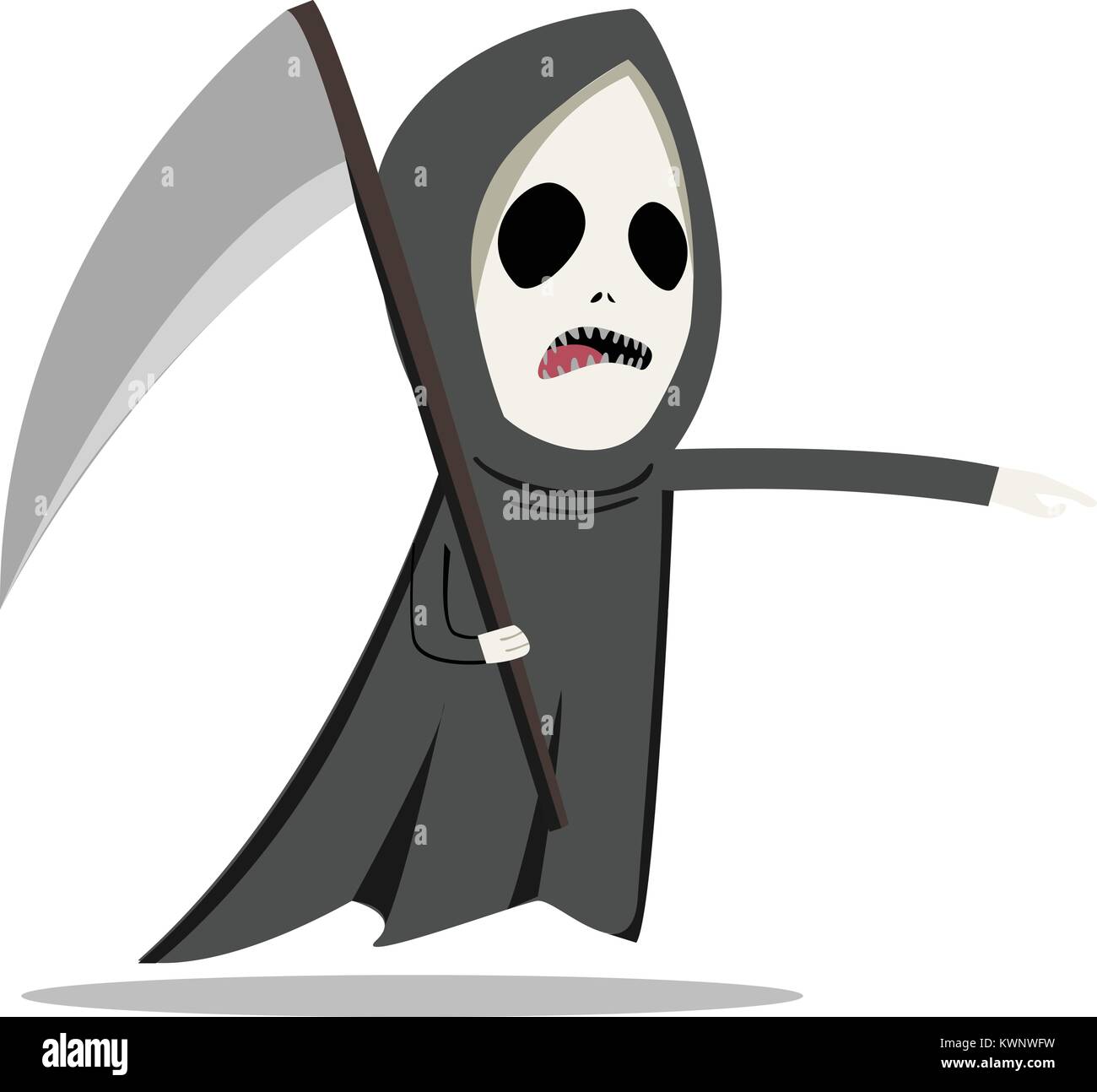 Grim Reaper avec scythe dans télévision style, caractère vectoriel Illustration de Vecteur
