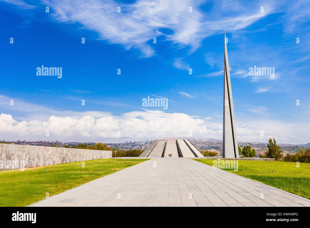 Tsitsernakaberd - le mémorial au génocide arménien l'Arménie est complexe commémoratif officiel dédié aux victimes du génocide arménien à Erevan, Ar Banque D'Images