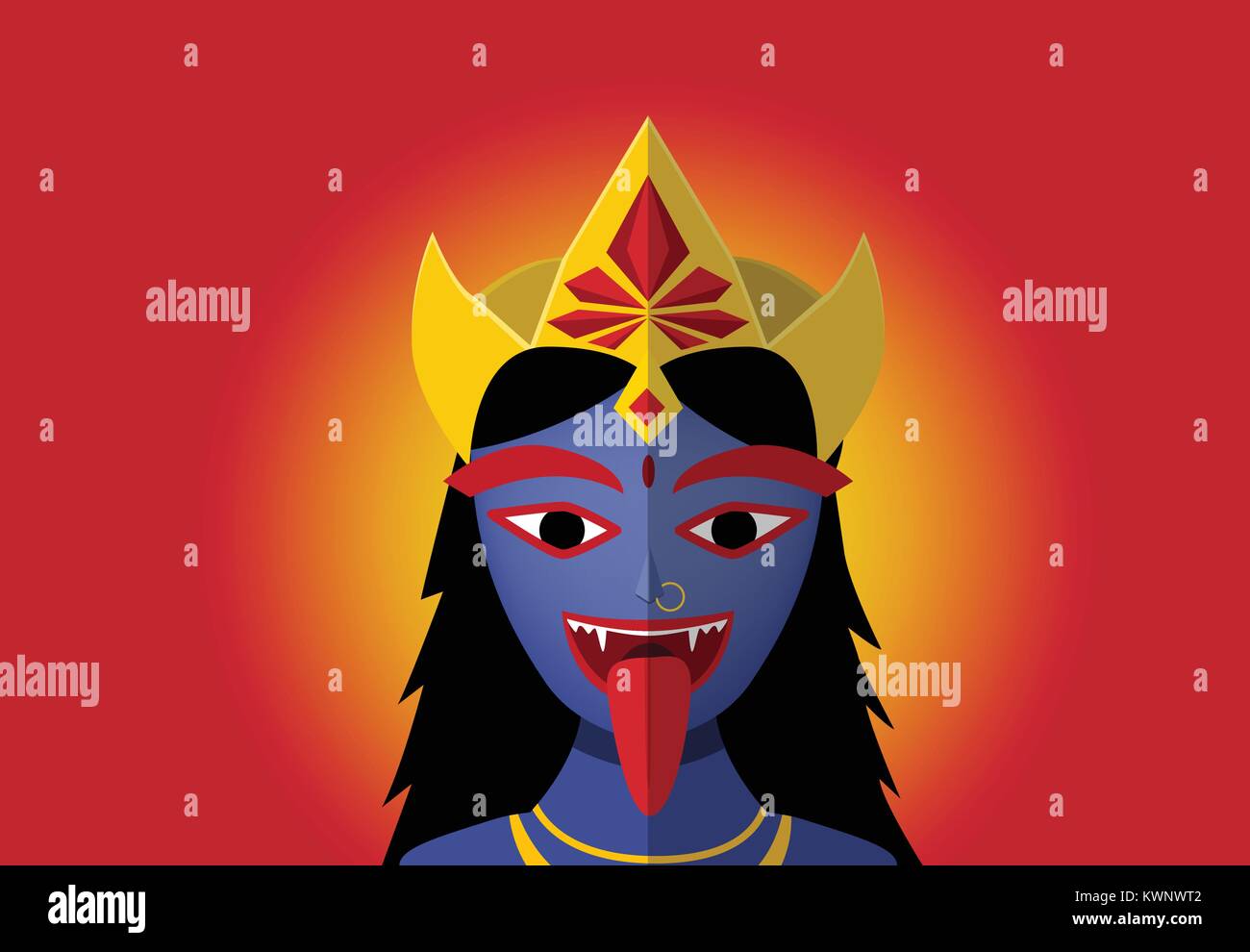 Kali dans vecteur Conception, style portrait Illustration de Vecteur