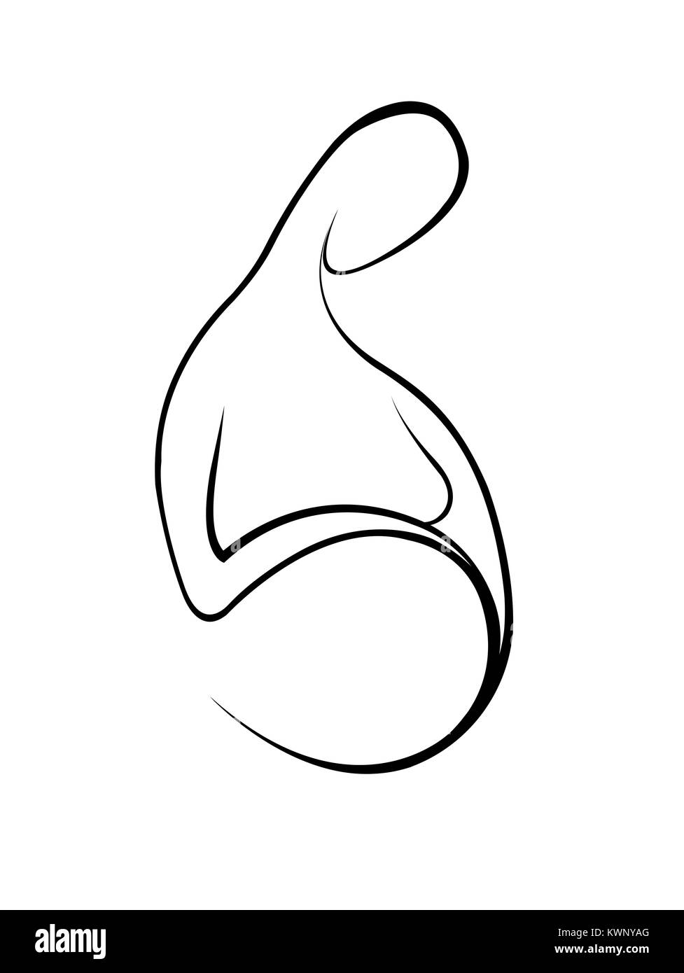 Une femme enceinte avec un gros ventre. L'Abstraction. Banque D'Images