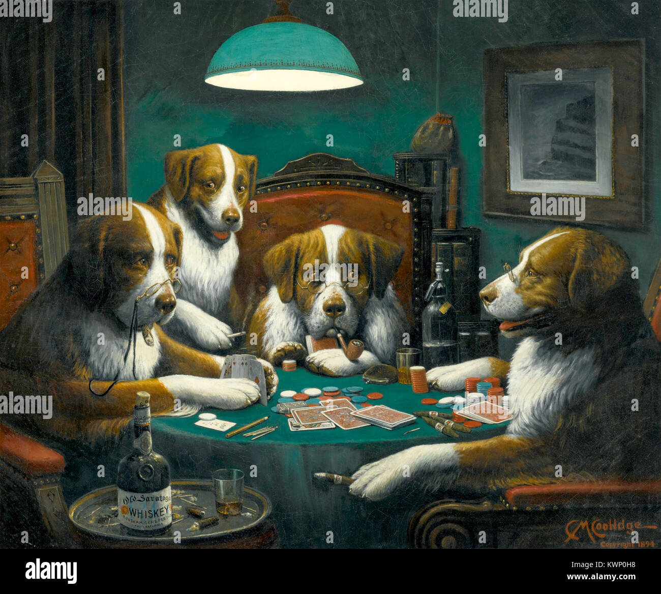 Jeu de poker, 1894 par Cassius Marcellus Coolidge Banque D'Images