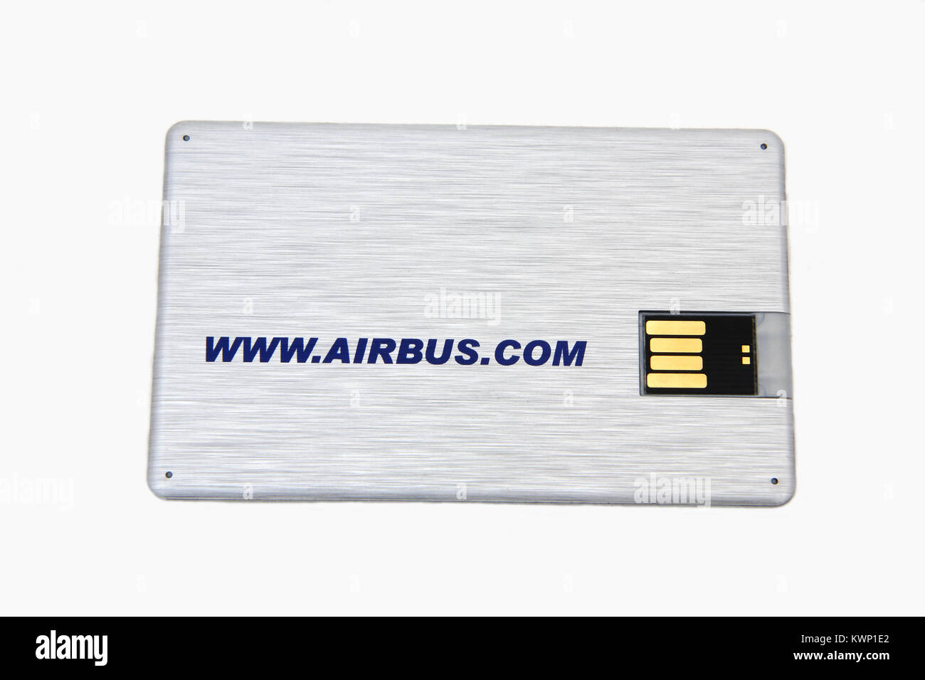 Une carte mémoire USB promotionnel avec Airbus website Banque D'Images