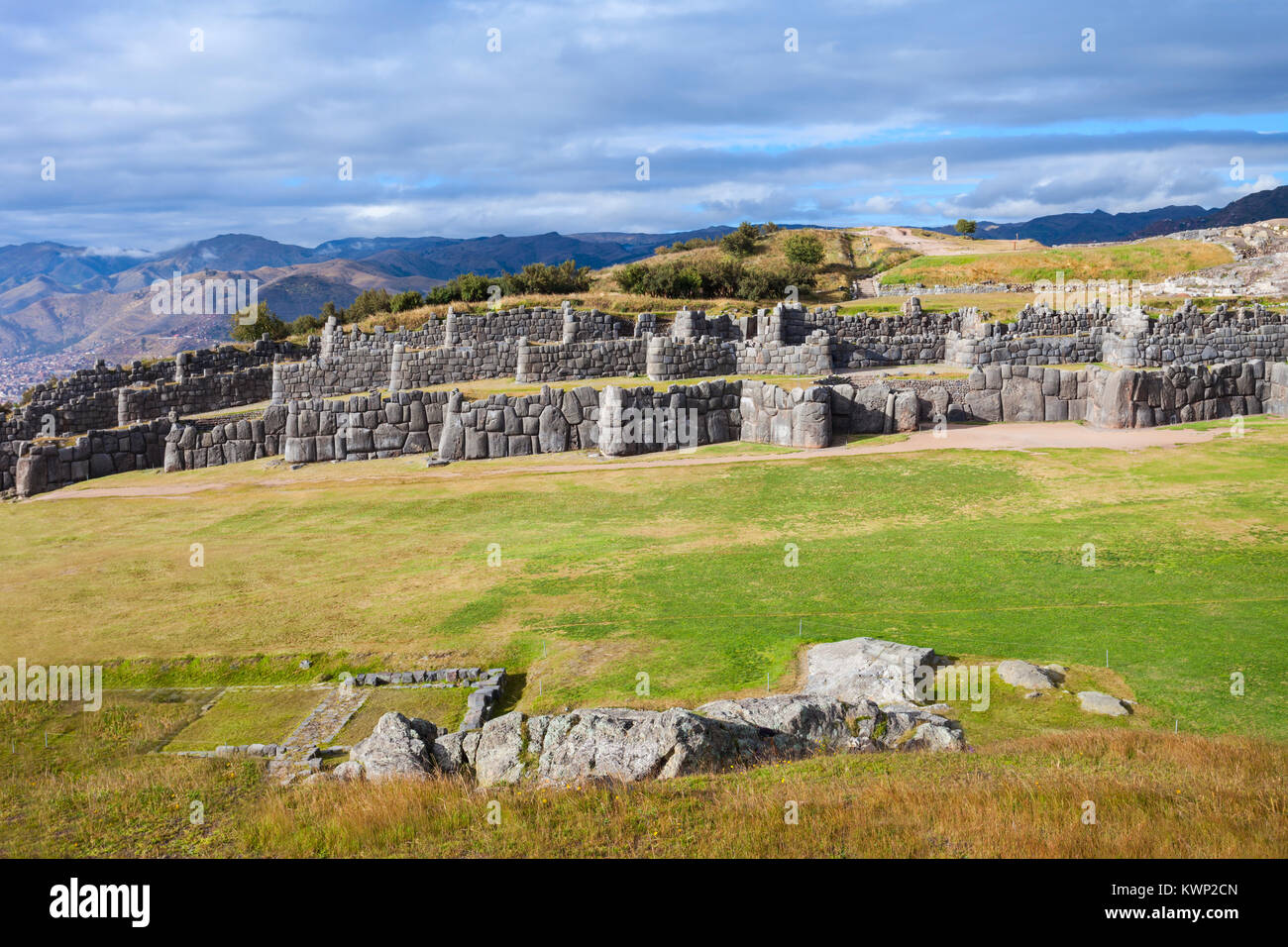 Saksaywaman est une citadelle à Cusco, Pérou. Elle est la capitale historique de l'Empire Inca. Banque D'Images