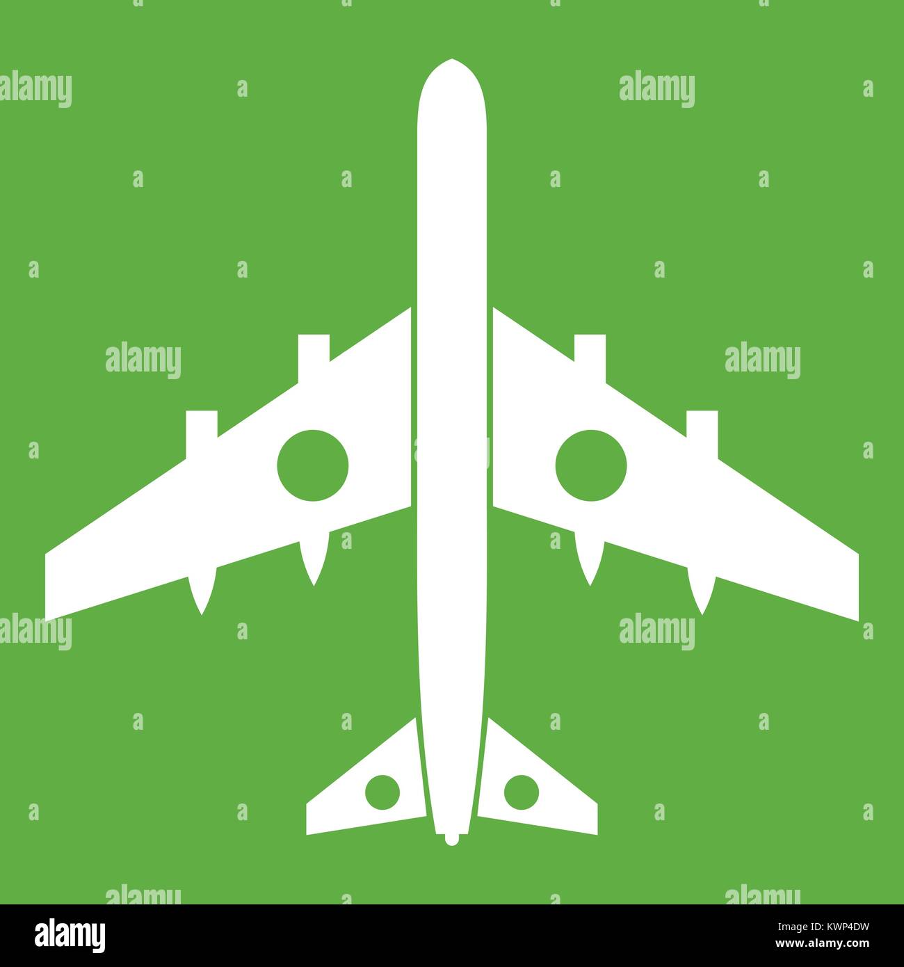 Avion de chasse militaire vert icône Illustration de Vecteur