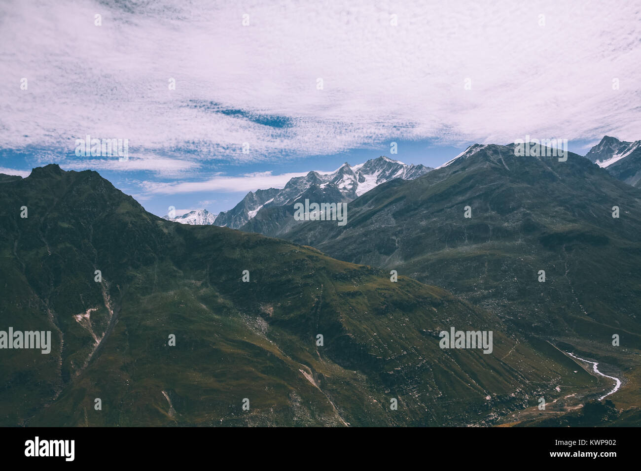 Paysage de montagne pittoresque et majestueux en Himalaya indien, Rohtang Banque D'Images