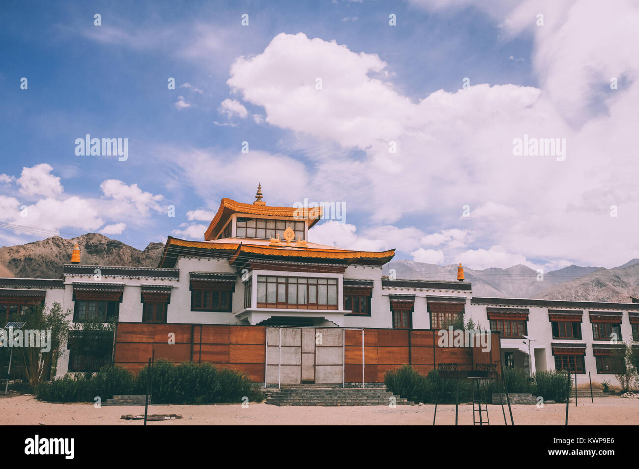 Bâtiment authentique traditionnelle en Himalaya indien, Leh Banque D'Images