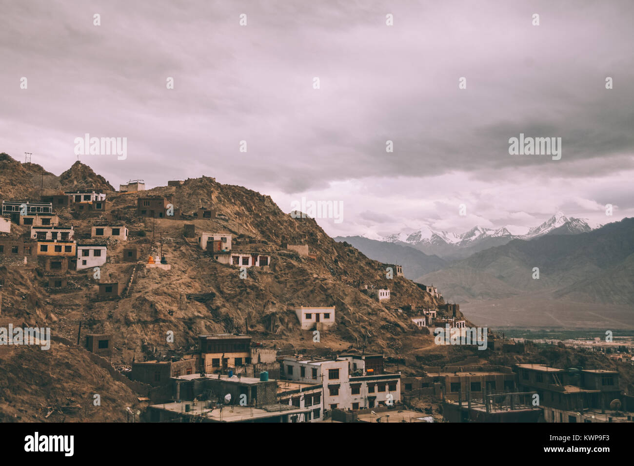La ville de Leh cityscape in Himalaya Indien Banque D'Images