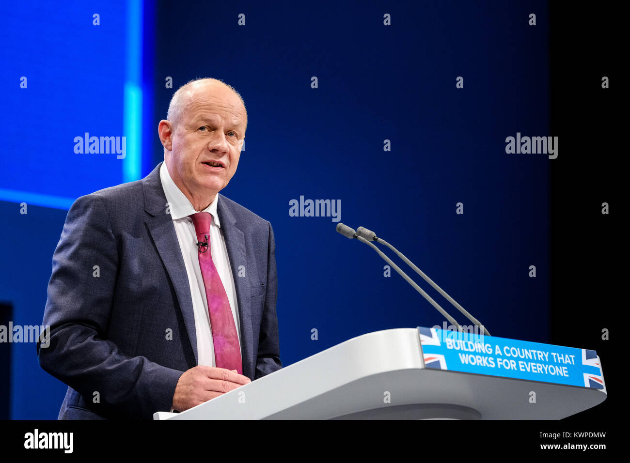 Damian Green traite de la conférence du parti conservateur à Manchester Central, Manchester, UK - Dimanche 1 octobre 2017. Damian Green, Premier Secrétaire d'État, Ministre de l'Office du Cabinet Banque D'Images