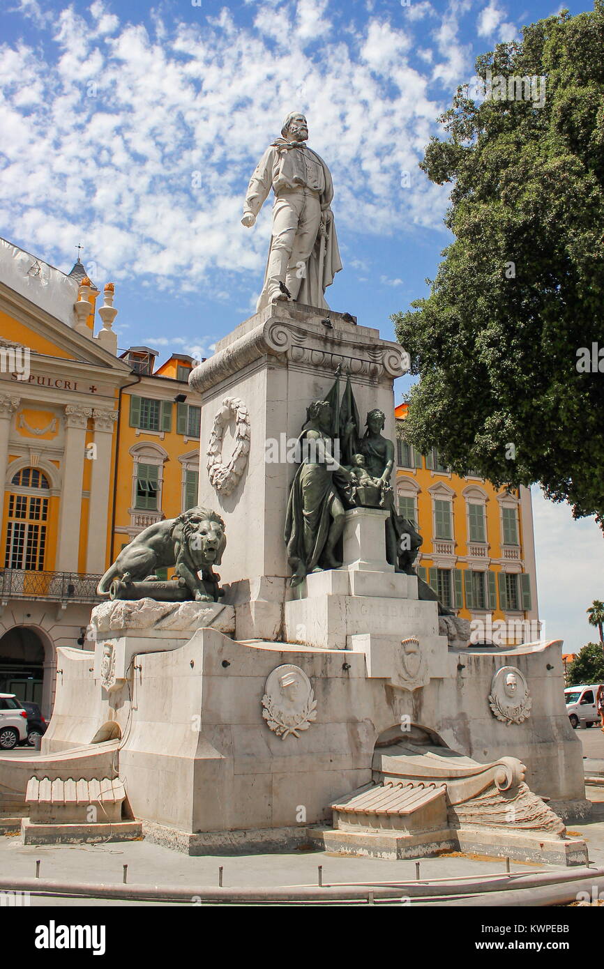 Monument aux Garibaldi, statue de Garibaldi à Nice, France Banque D'Images