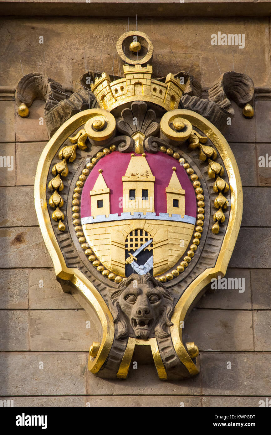 Le blason de la ville de Prague en République tchèque. Banque D'Images