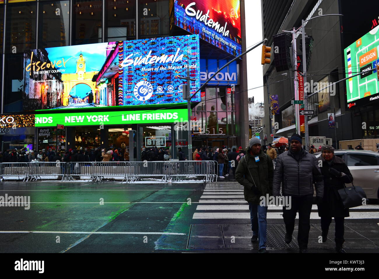 Se préparer pour la nouvelle année, de Times Square, New York Banque D'Images