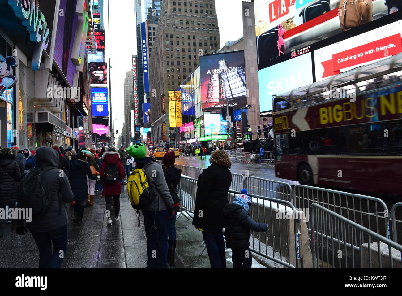 Se préparer pour la nouvelle année, de Times Square, New York Banque D'Images