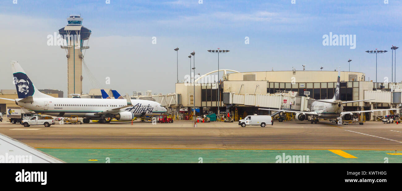 À partir de détails 'Los Angeles LAX' Aéroport International, le principal aéroport desservant la, le deuxième plus peuplé, aux États-Unis. Banque D'Images