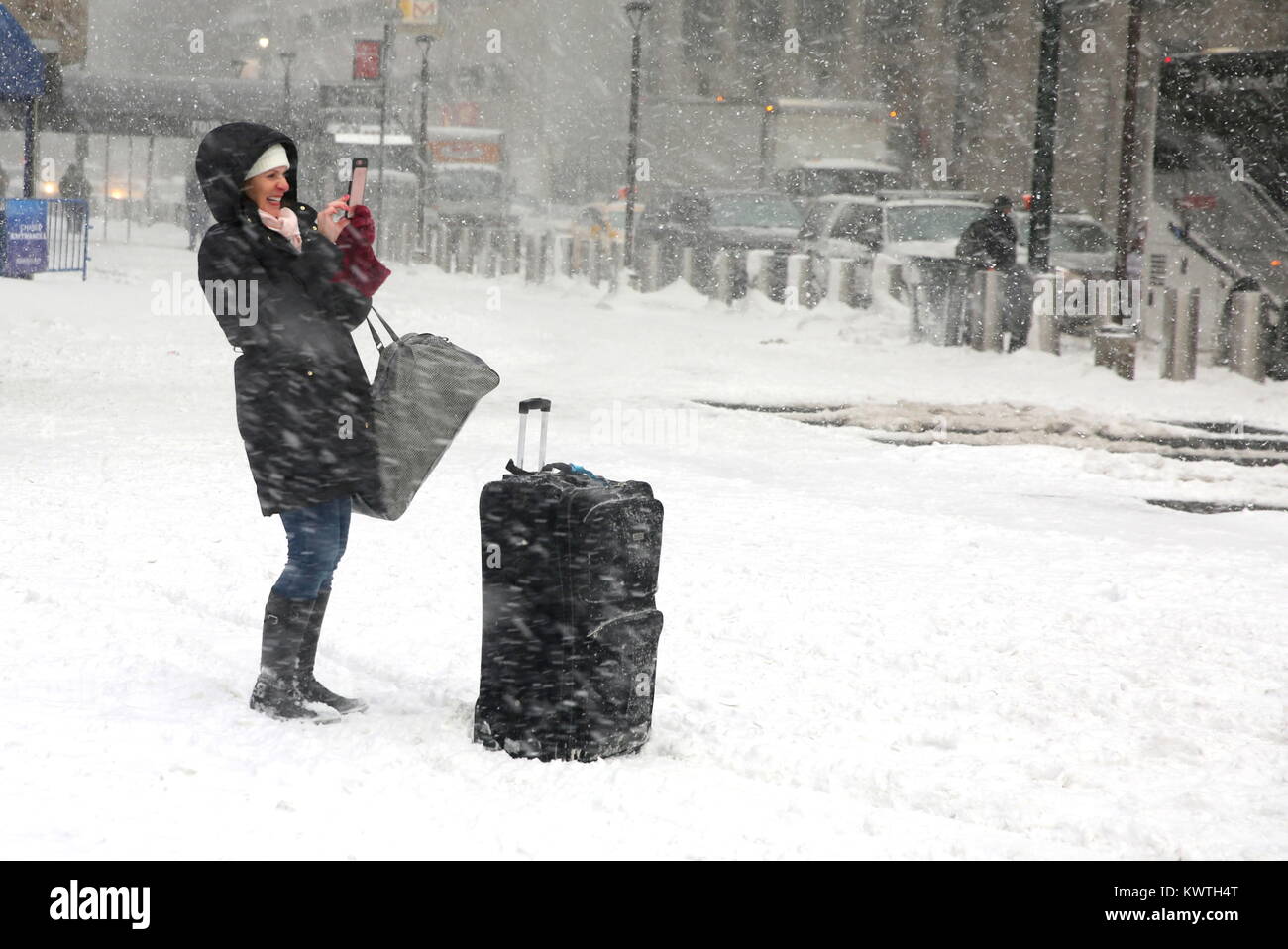 Tempête de NYC 4 Janvier, 2018 Banque D'Images