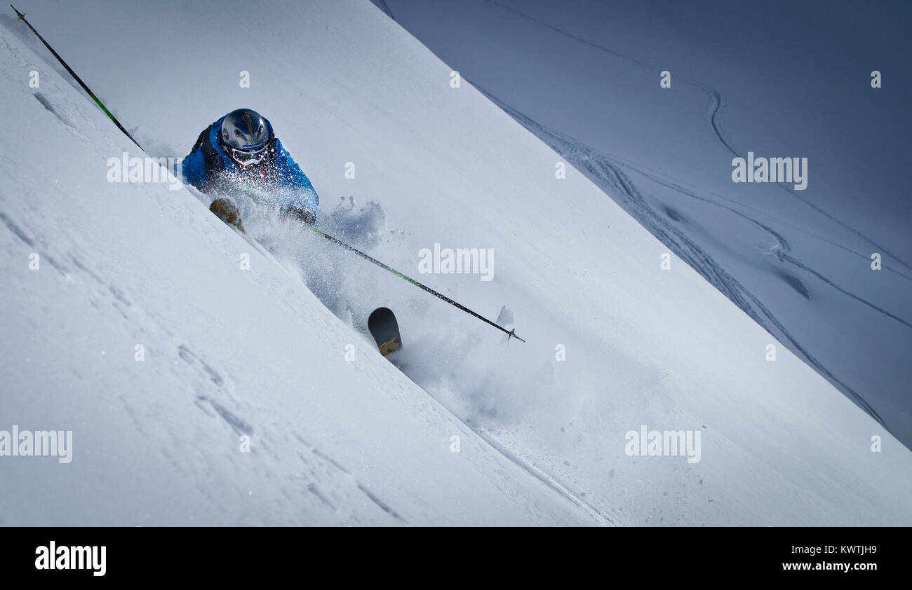 Freeride de Chamonix-Mont-Blanc Banque D'Images