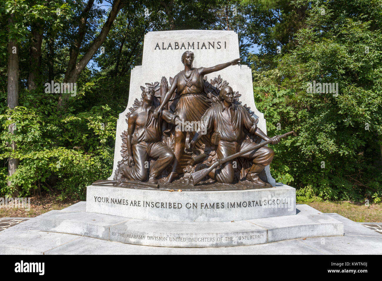 L'Alabama State Monument, Warfield Ridge, Gettysburg National Military Park, Gettysburg, Pennsylvanie, États-Unis. Banque D'Images