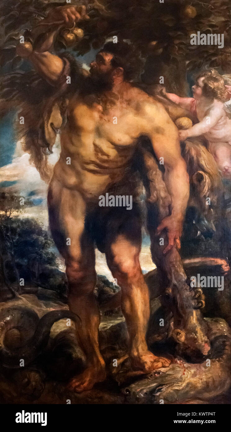 Hercules dans le jardin des Hespérides de Peter Paul Rubens (1577-1640) huile sur toile, c.1638 Banque D'Images