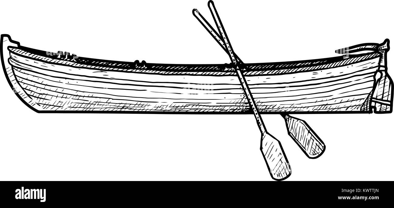 Voile illustration, dessin, gravure, encre, dessin au trait, vector Illustration de Vecteur