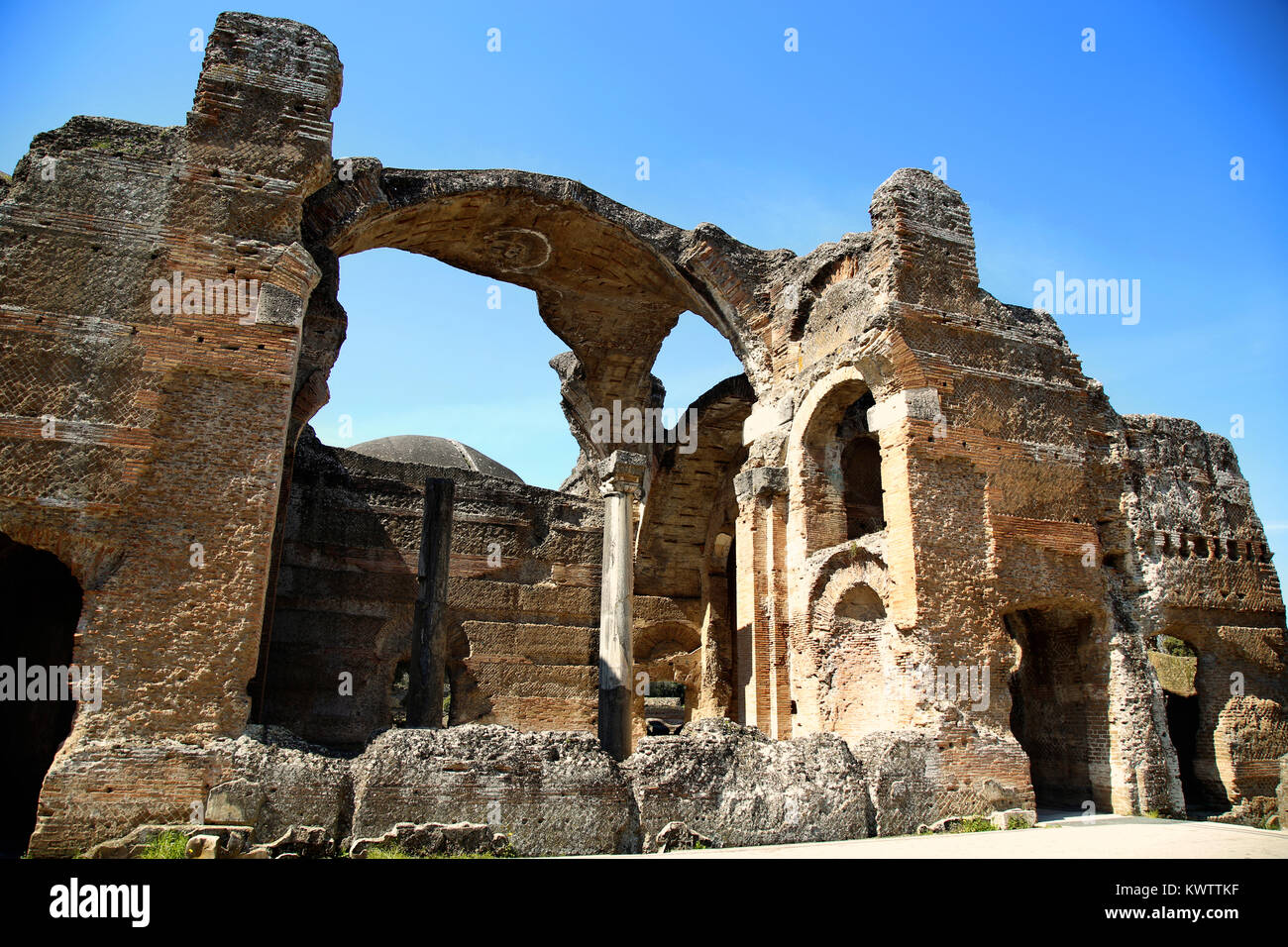 Les ruines antiques de la Villa Adriana ( La Villa d'Hadrien ), Cryptoporch de merveilleux Spa (Grandi)) Tivoli, Italie Banque D'Images