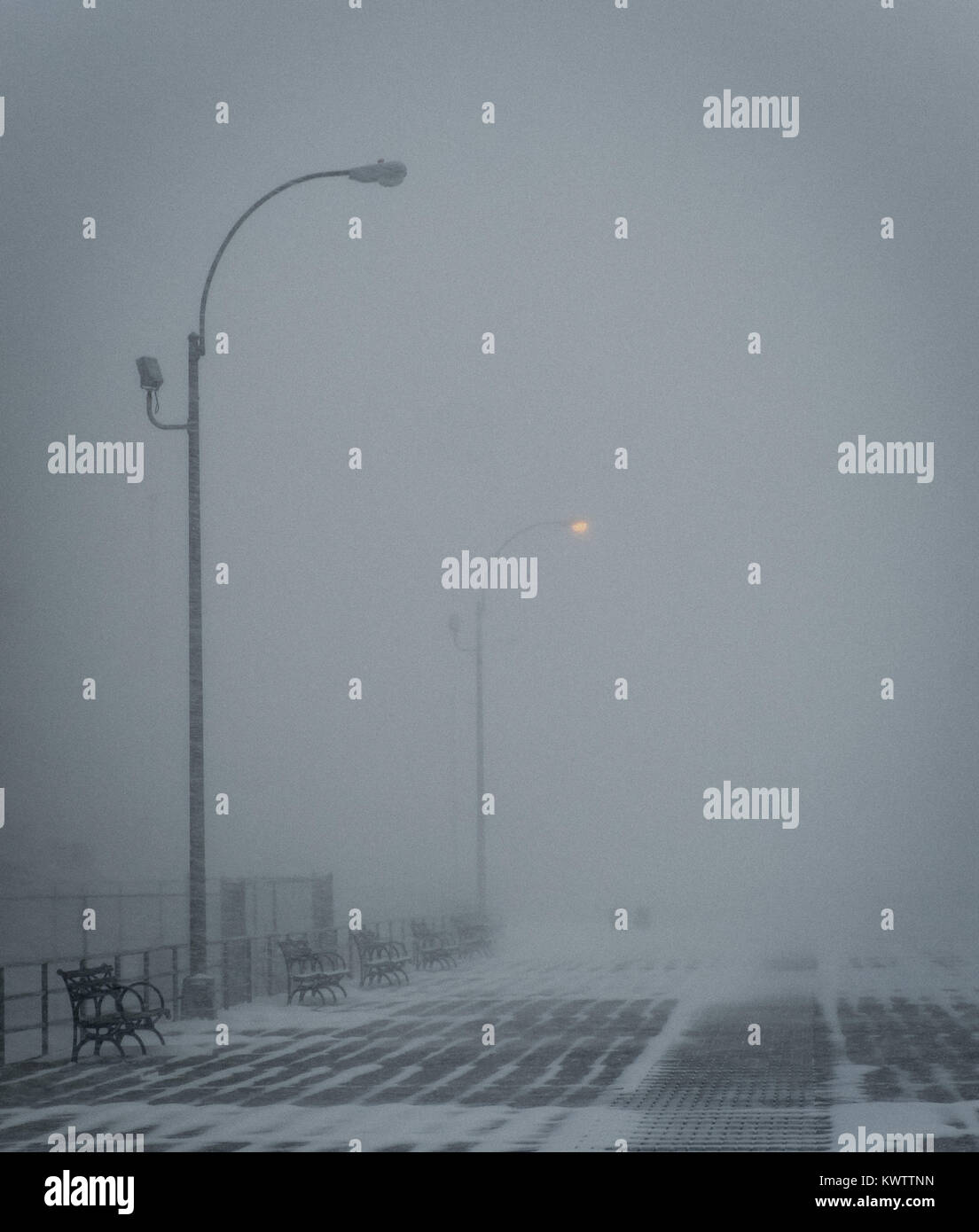 Cyclone bombe (Blizzard) à New York Banque D'Images