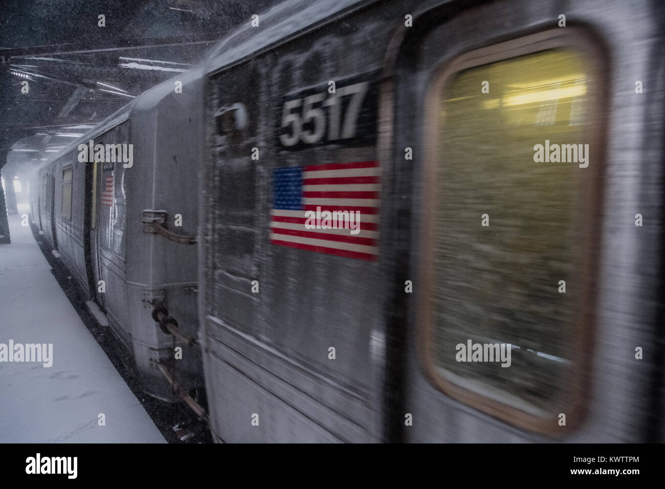 Cyclone bombe (Blizzard) à New York Banque D'Images