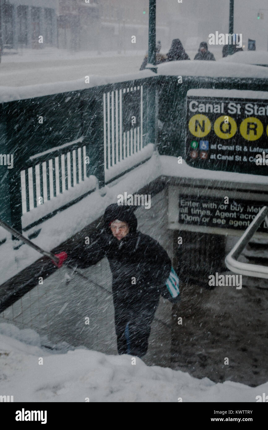 Cyclone bombe (Blizzard) à New York Banque D'Images