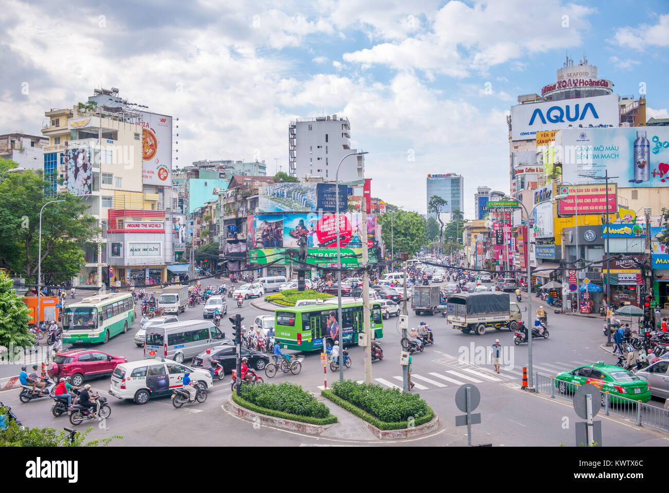 Street View de Ho Chi Minh Ville Banque D'Images
