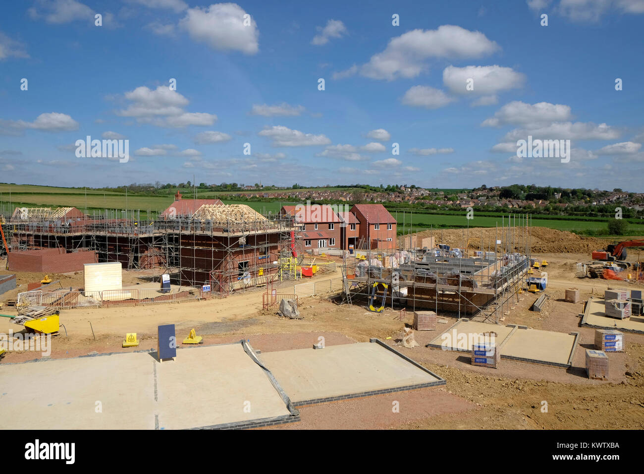 La construction de nouveaux logements estate, Grantham, Lincolnshire, Angleterre, Royaume-Uni Banque D'Images