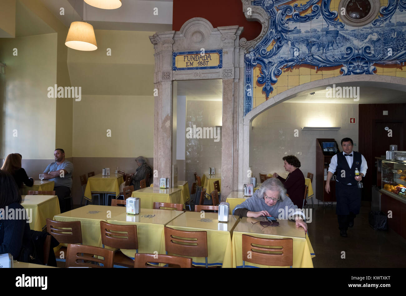 Pâtisserie Pastelaria 1800 à Lisbonne, Portugal Banque D'Images