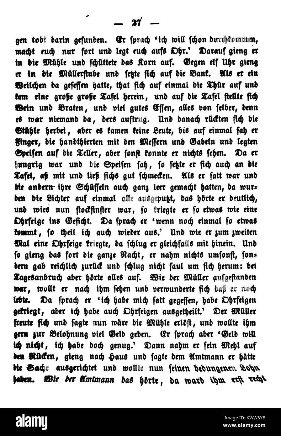 Une image de l'édition de 1857 de Kinder- und Hausmärchen par les Grimms illustre une scène d'un conte populaire allemand comme Cendrillon, Hansel et Gretel, ou Rumpelstiltskin. Banque D'Images