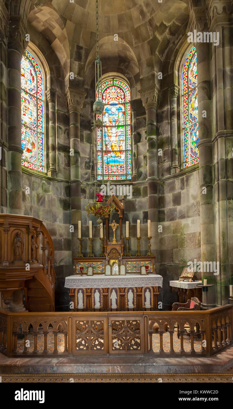 FURNAS, Sao Miguel, Açores-AVRIL 27, 2016 : Chapelle Ermida da Nossa Senhora das Vitorias Banque D'Images