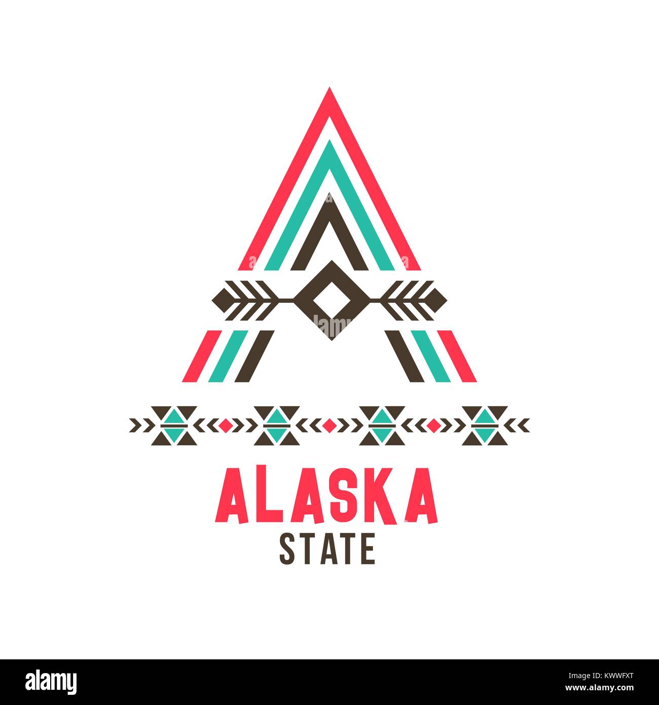 Logo ethnique de l'Etat de l'Alaska Illustration de Vecteur