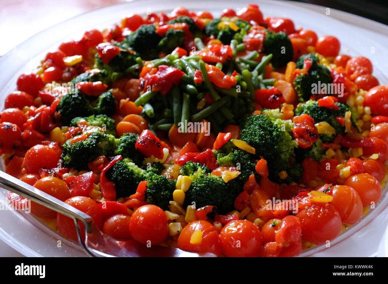 Tomate italienne typique sain et un plat de légumes prêts à être manger sur la plaque. Florence Italie Banque D'Images