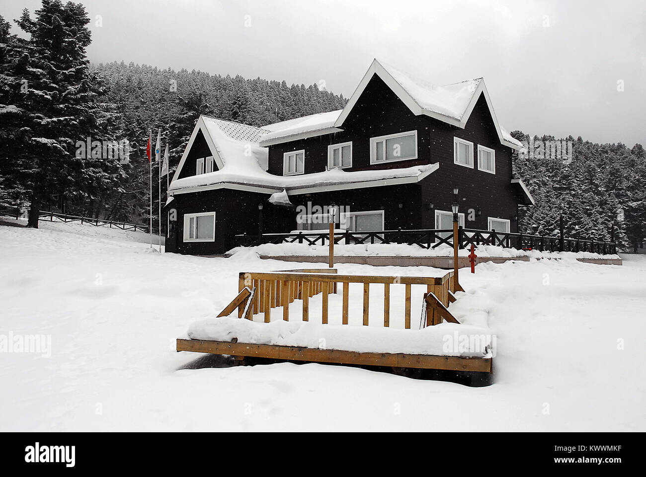 En hiver dans le Parc National de Golcuk Bolu Turquie province. Banque D'Images