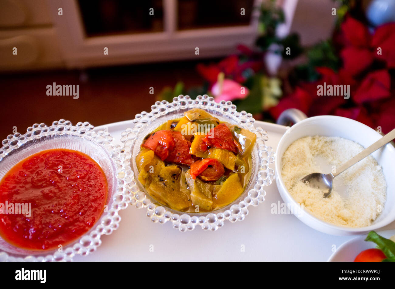 Typiquement italien plat sain Les légumineuses prêt à être manger sur la plaque. Florence Italie Banque D'Images