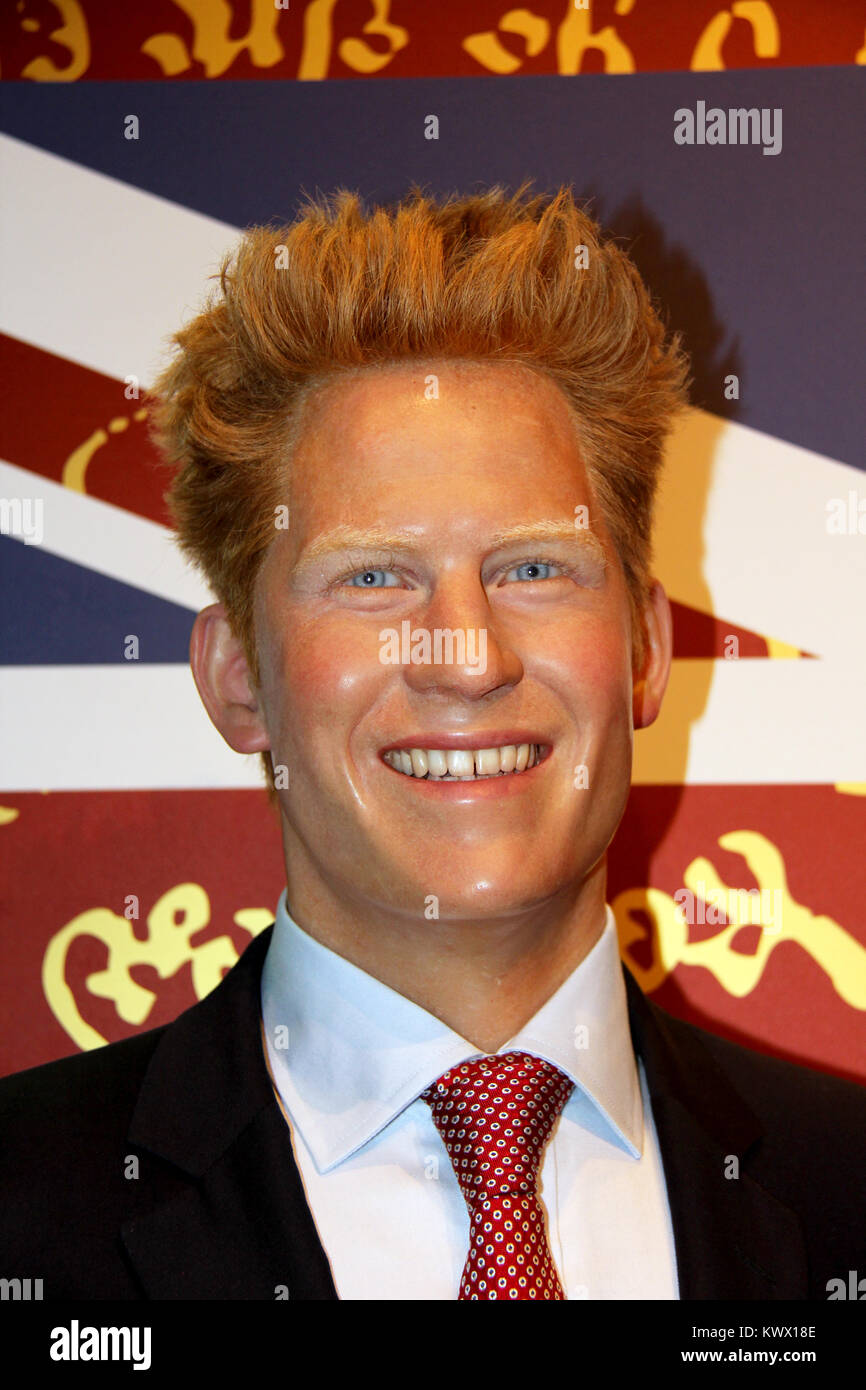 - Londres, Royaume-Uni, 08, juillet 2014. Madame Tussauds à Londres. Statue de cire de prince Harry Banque D'Images