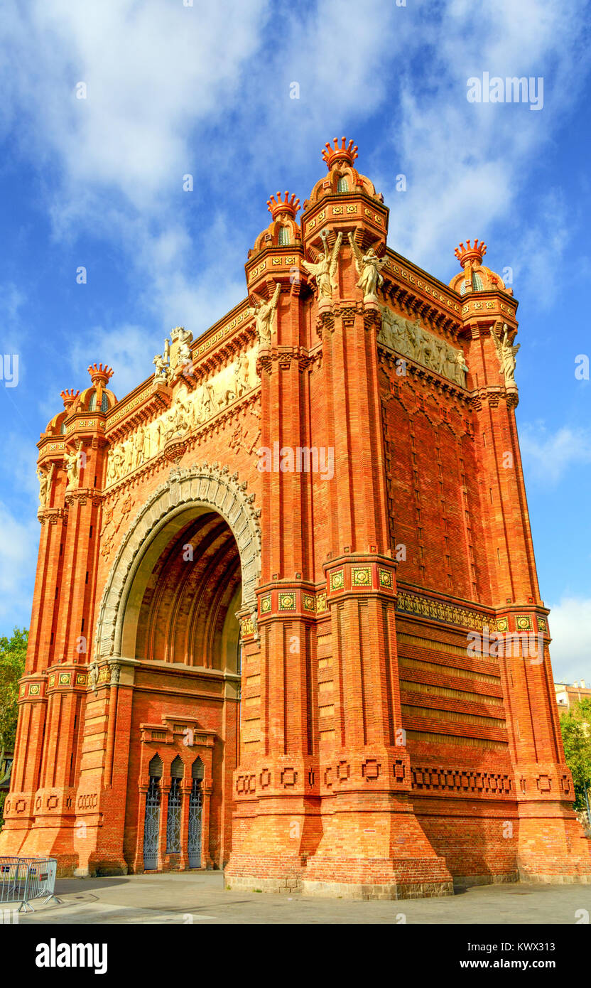 Arco de Triunfo de Barcelone à Ciutadella Park Banque D'Images